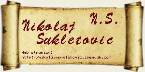 Nikolaj Šukletović vizit kartica